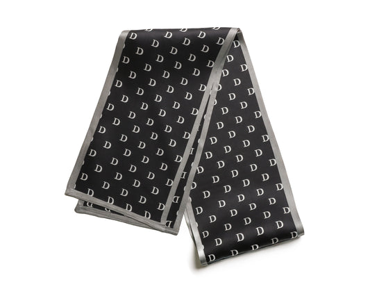 BREEZE NOUTHERLY Women's 100% Pure Mulberry Silk Scarf Double Sided Rectangle Tie Head Neck Waist Strip-17X150 Black D