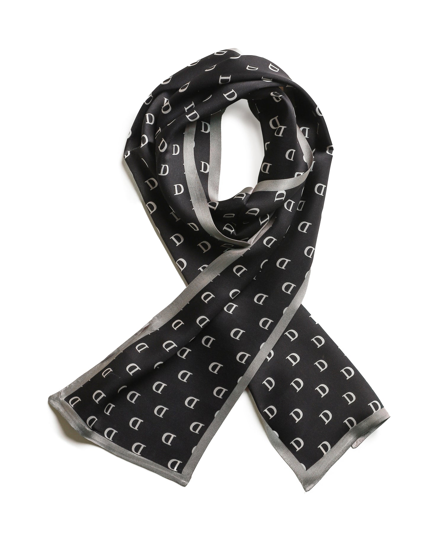 BREEZE NOUTHERLY Women's 100% Pure Mulberry Silk Scarf Double Sided Rectangle Tie Head Neck Waist Strip-17X150 Black D