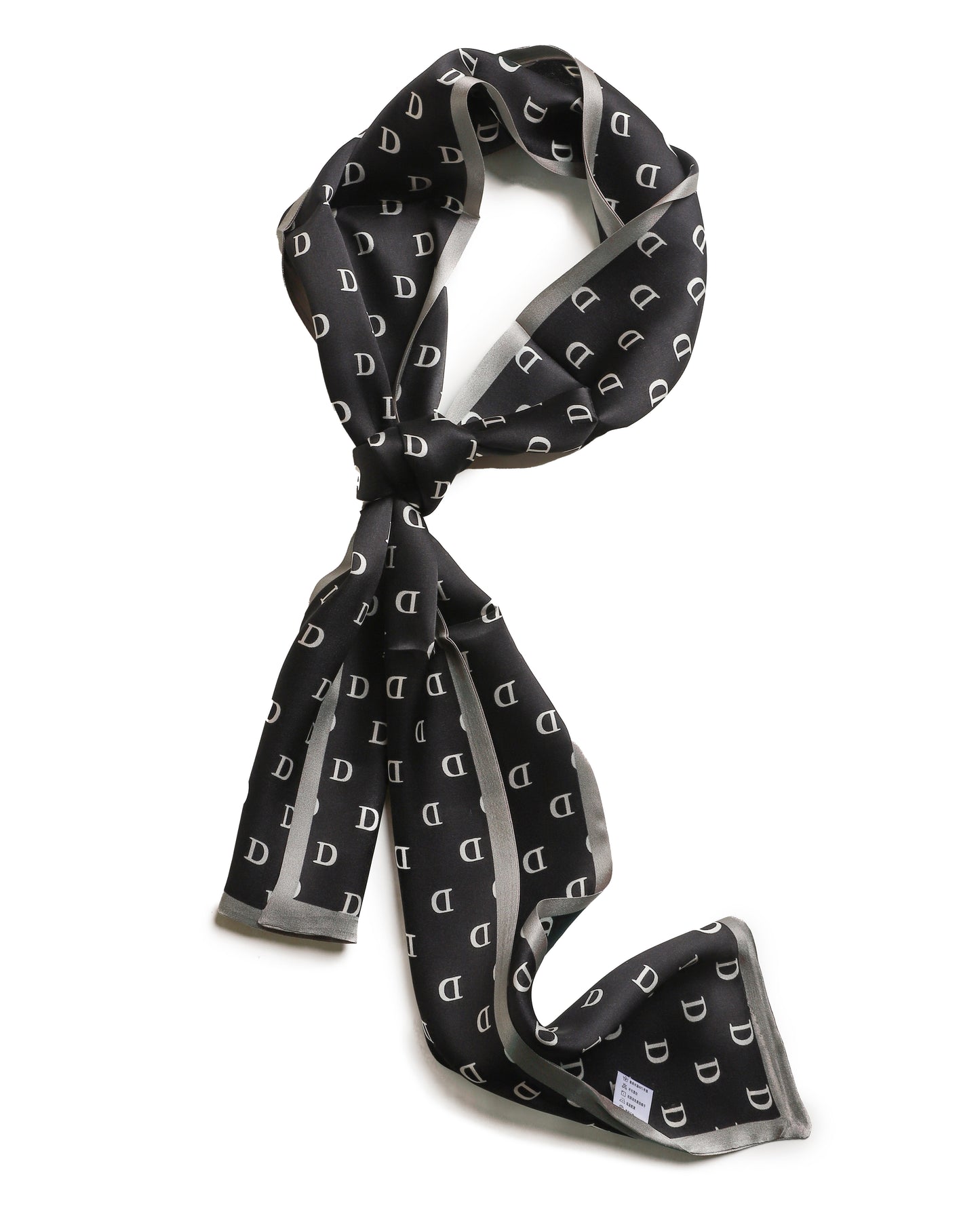 BREEZE NOUTHERLY Women's 100% Pure Mulberry Silk Scarf Double Sided Rectangle Tie Head Neck Waist Strip-17X150 Black D