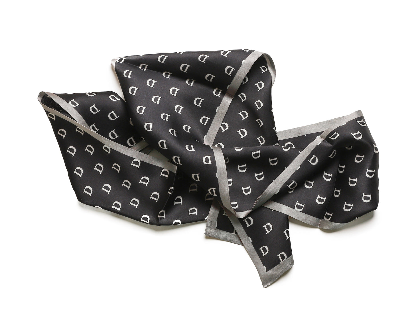BREEZE NOUTHERLY Women's 100% Pure Mulberry Silk Scarf Double Sided Rectangle Tie Head Neck Waist Strip-17X150 Black D