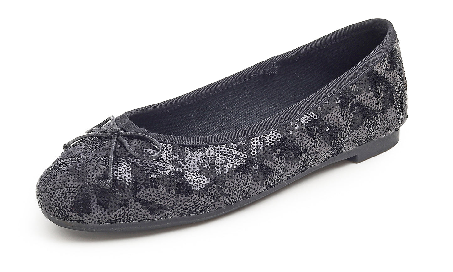 Feversole Women's Bling Soft Cushioned Comfort Flats Sparkle Party Ballets Sequin Diamond