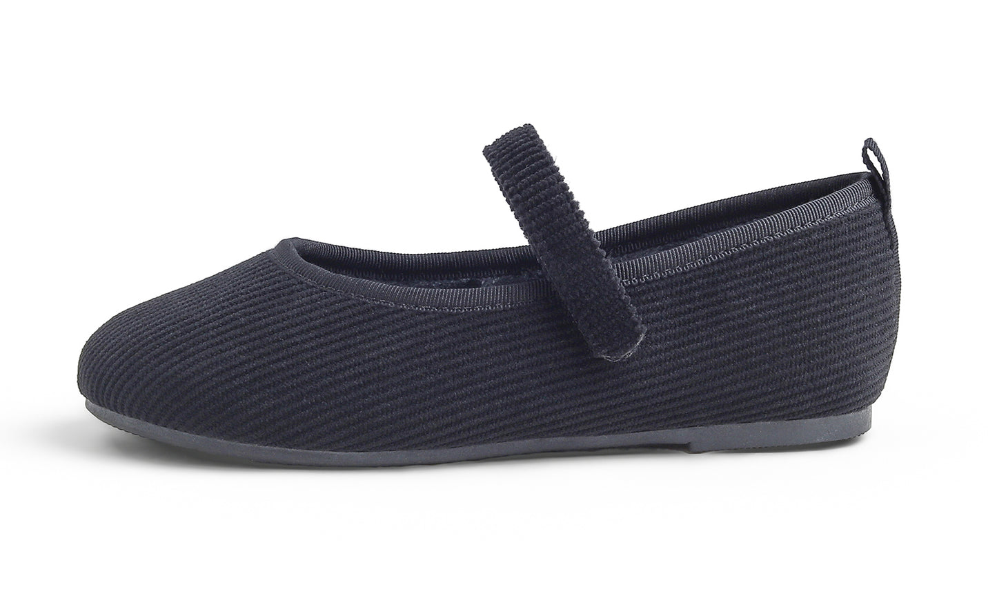 Feversole Girls Cute Dress Mary Jane Shoes Soft Sunday Holiday Ballet Flats Corduroy
