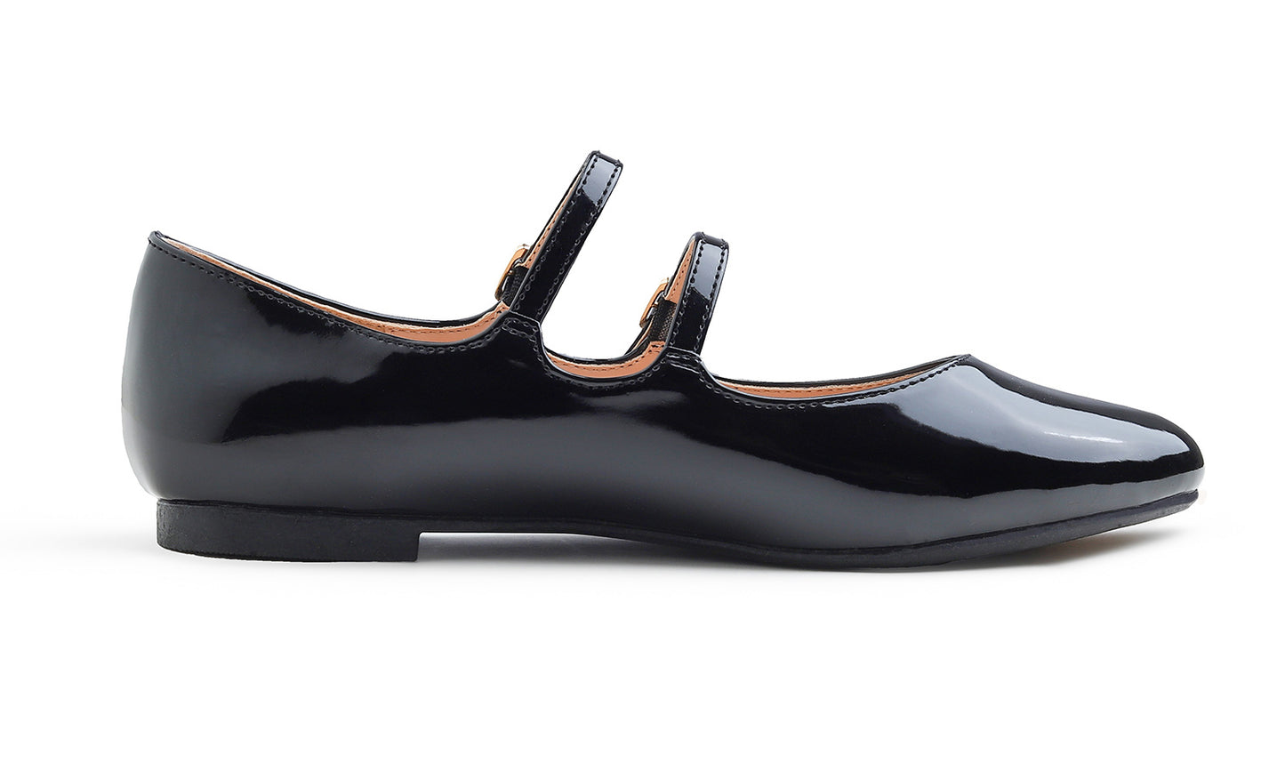 Feversole Mary Jane Flat - Black