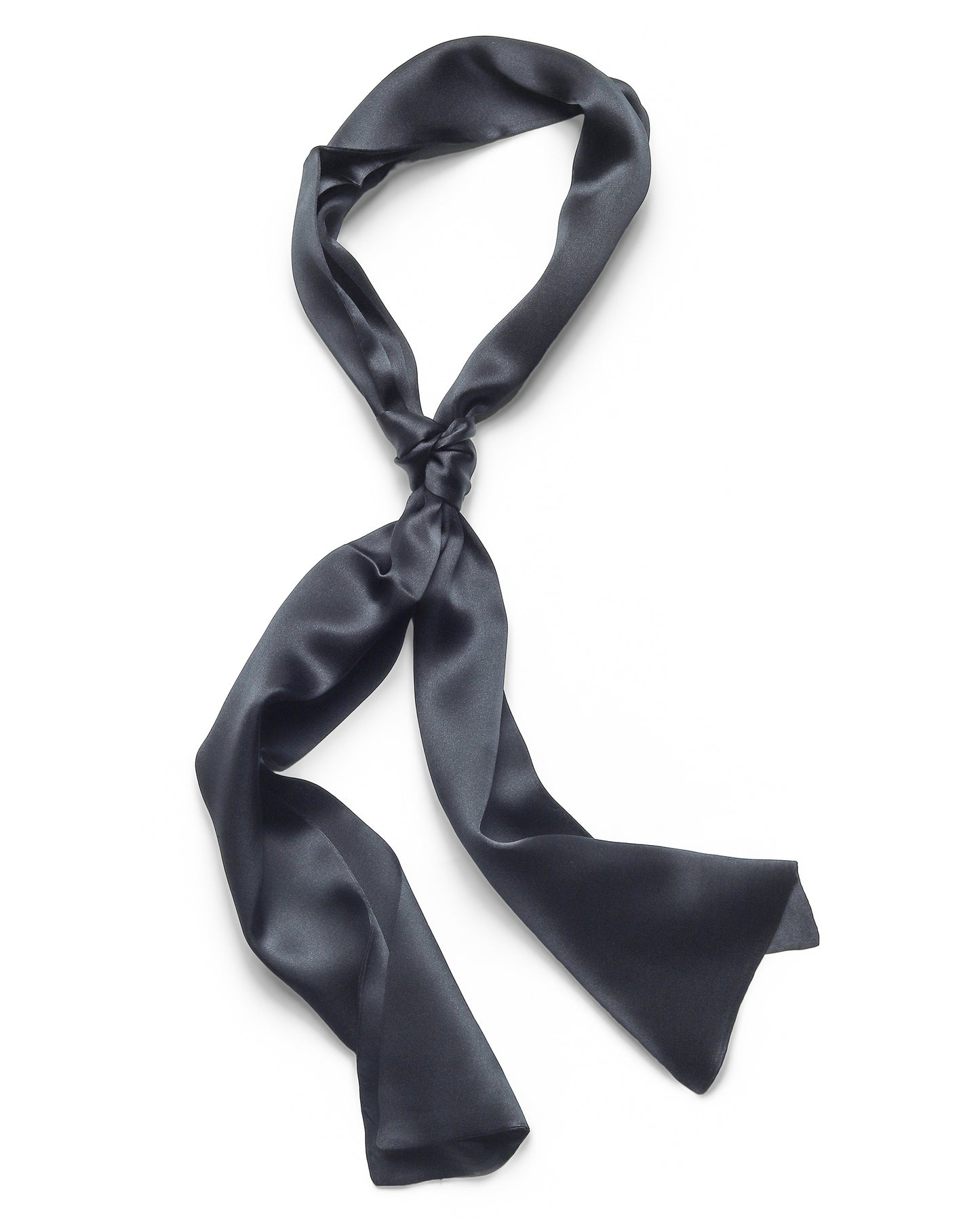 BREEZE NOUTHERLY Women's 100% Pure Mulberry Silk Scarf Double Sided Rectangle Tie Head Neck Waist Strip -17X150 Solid Black