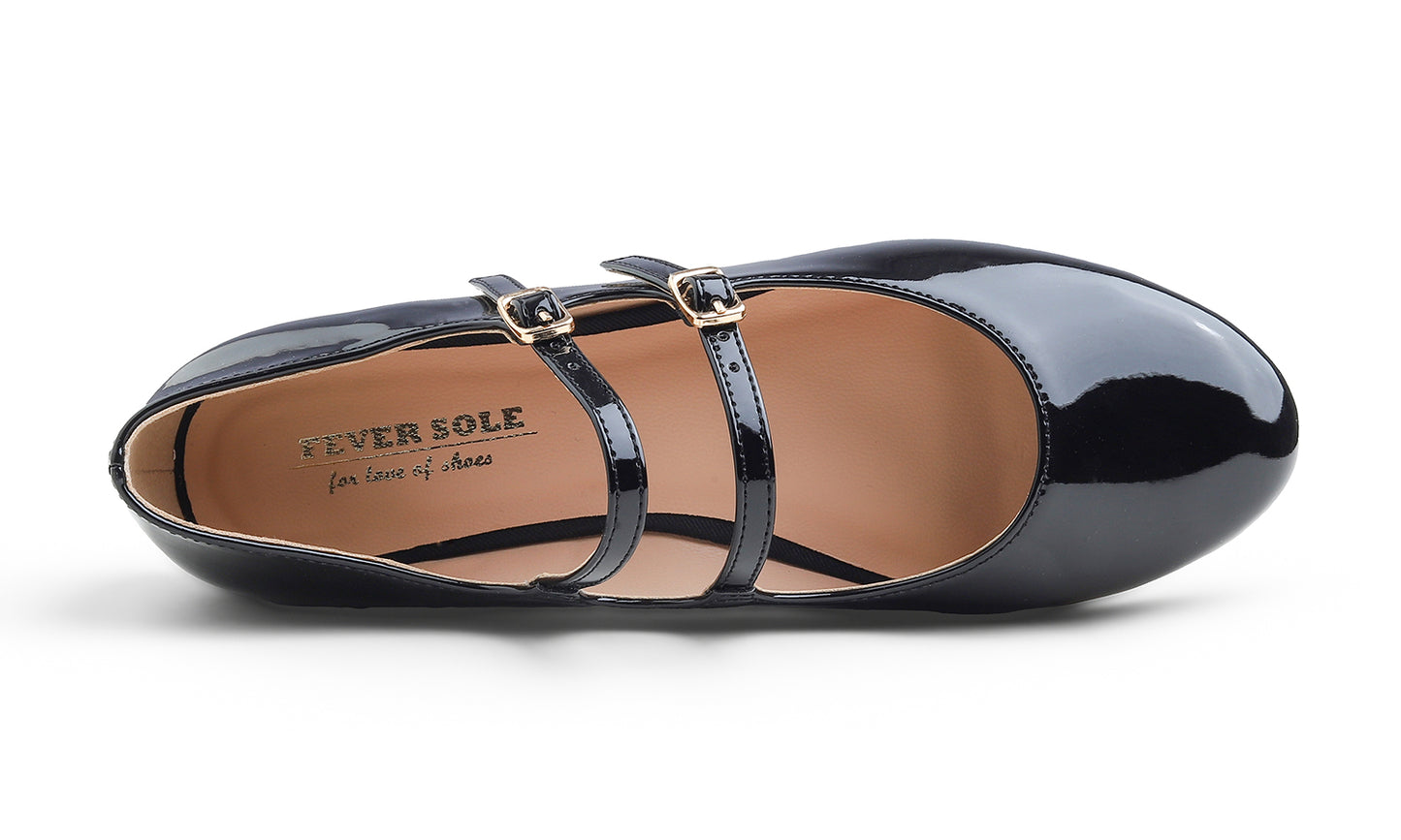 Feversole Mary Jane Flat - Black