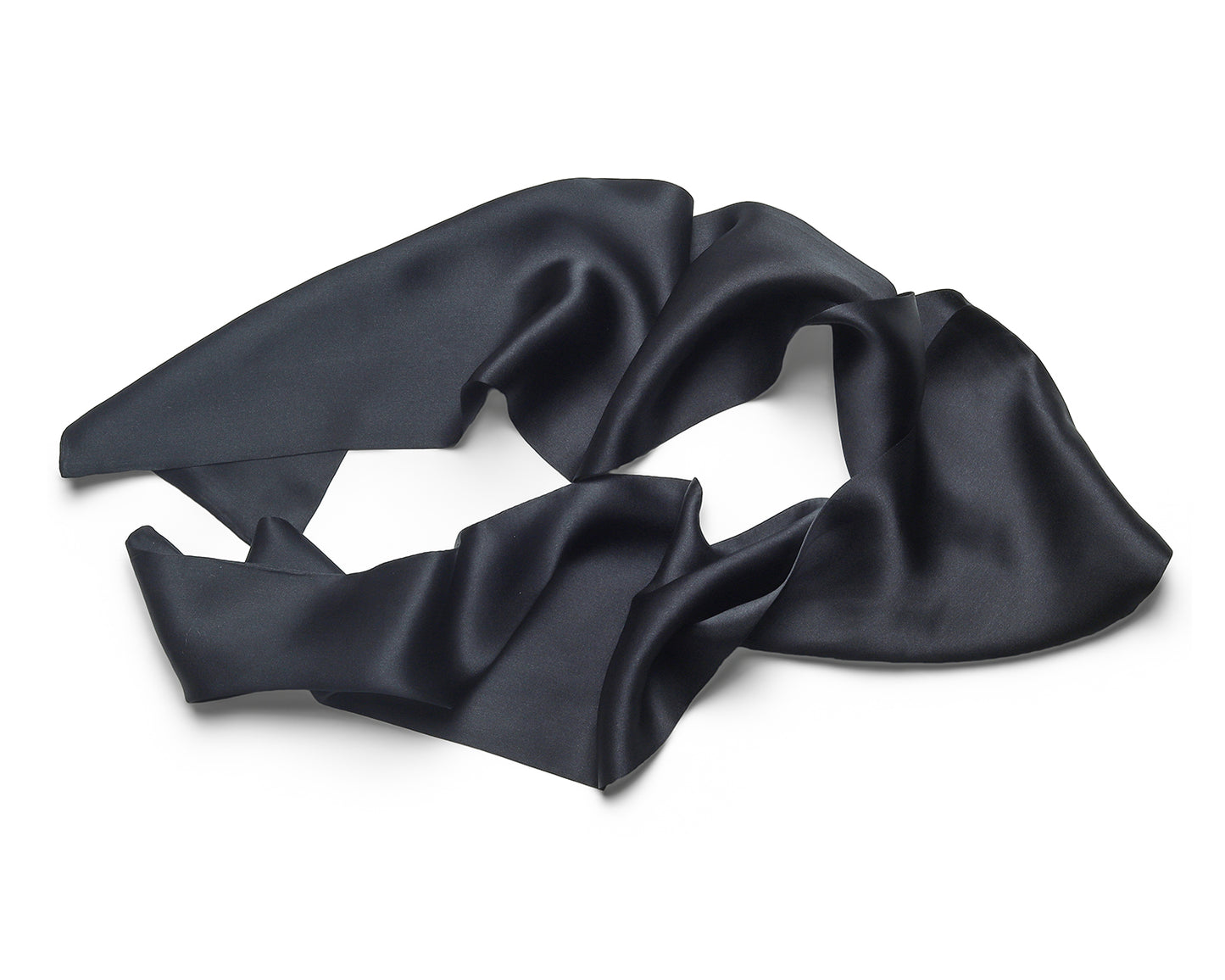 BREEZE NOUTHERLY Women's 100% Pure Mulberry Silk Scarf Double Sided Rectangle Tie Head Neck Waist Strip -17X150 Solid Black