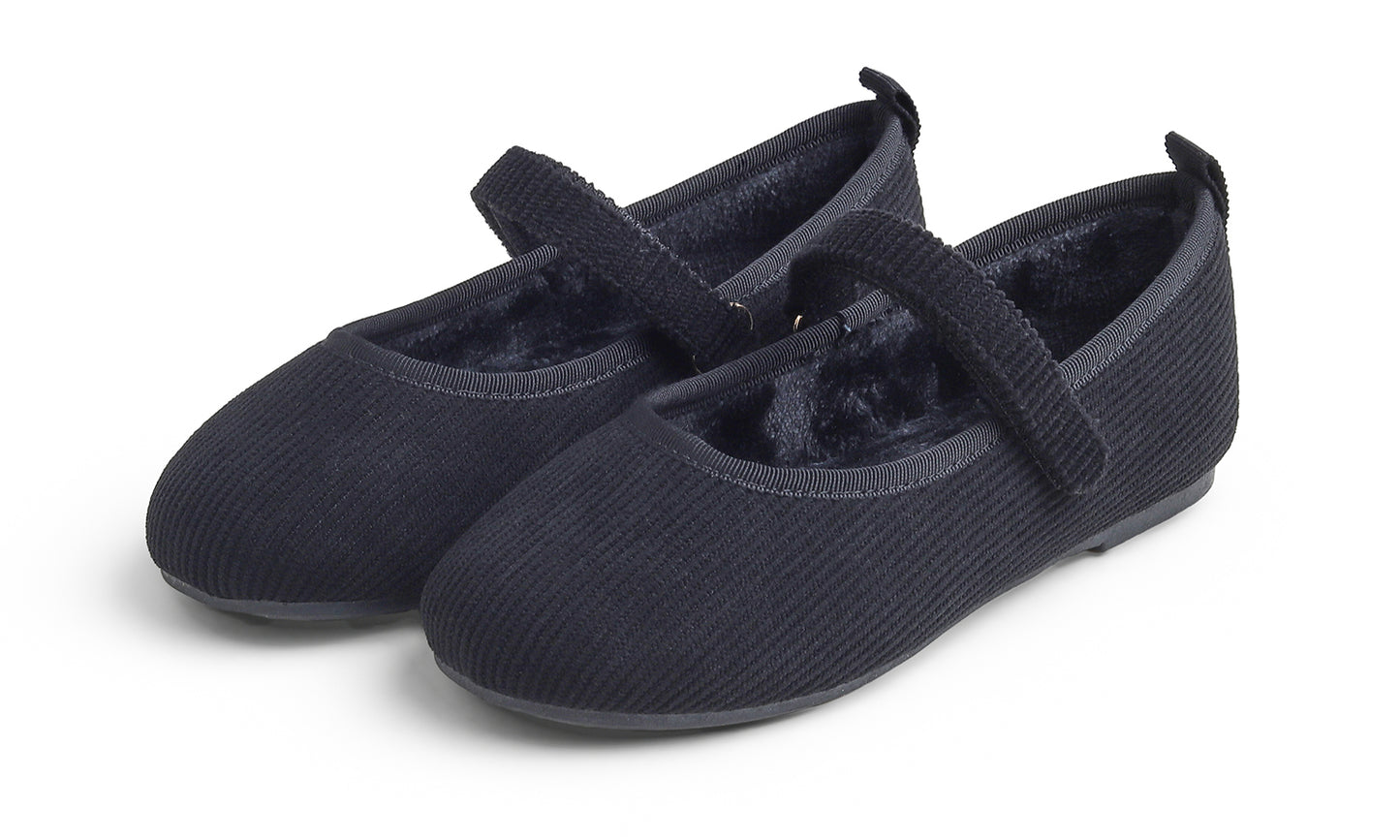 Feversole Girls Cute Dress Mary Jane Shoes Soft Sunday Holiday Ballet Flats Corduroy