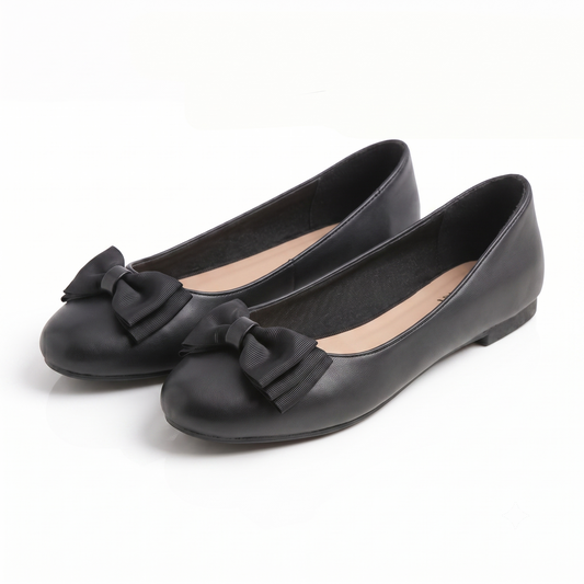 Feversole Women's Round Toe Cute Bow Trim Ballet Flats