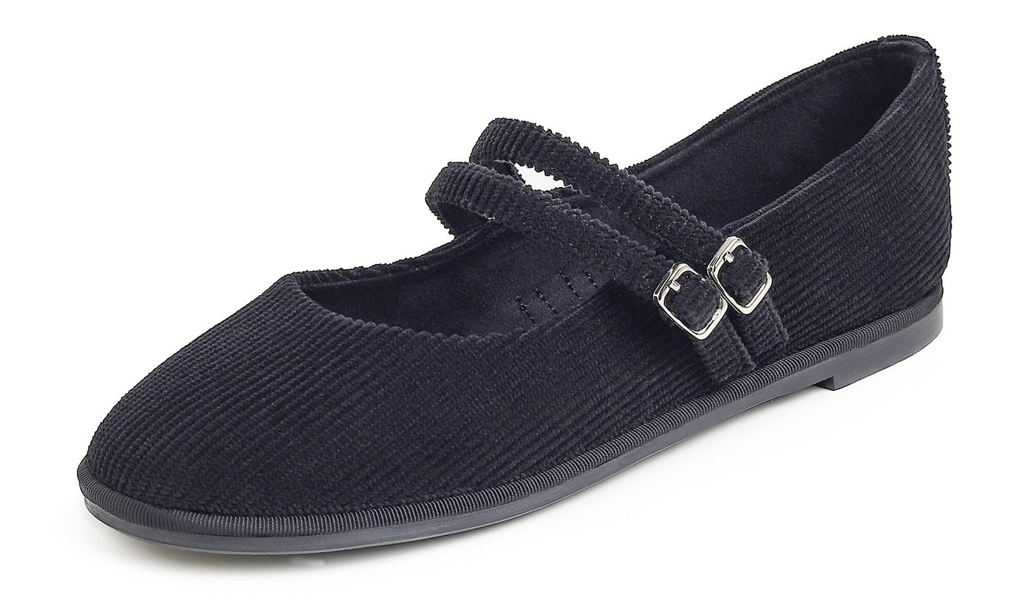 Feversole Women's Soft Classic Mary Jane Memory Foam Cushioned Comfort Round Toe Metal Buckle Flats Walking Shoes