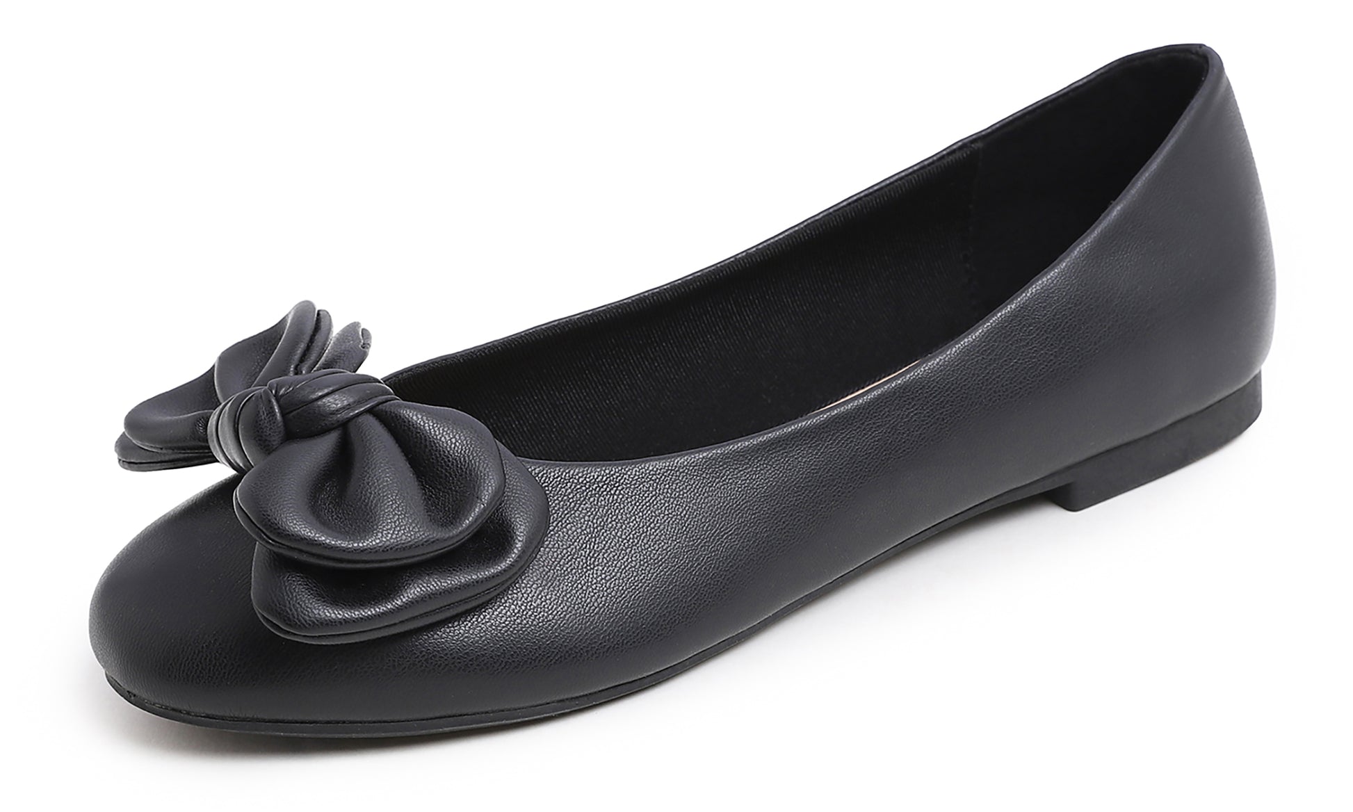 Feversole Ballet Flat - Black Napa Leather
