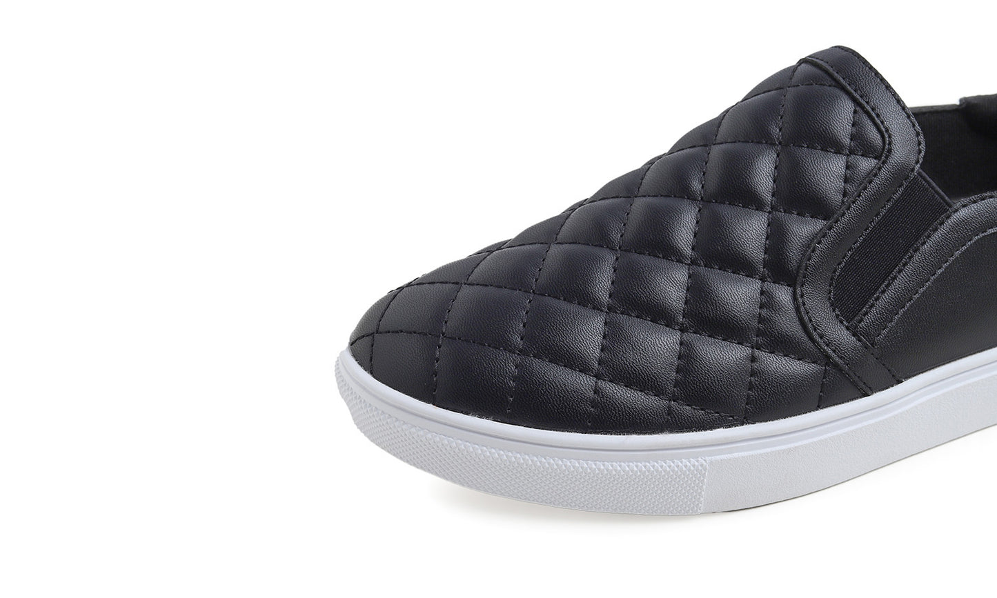 Feversole Women's Casual Slip On Sneaker Comfortable Quilted Loafer Travel Walking Shoes Vegan Leather Quilted