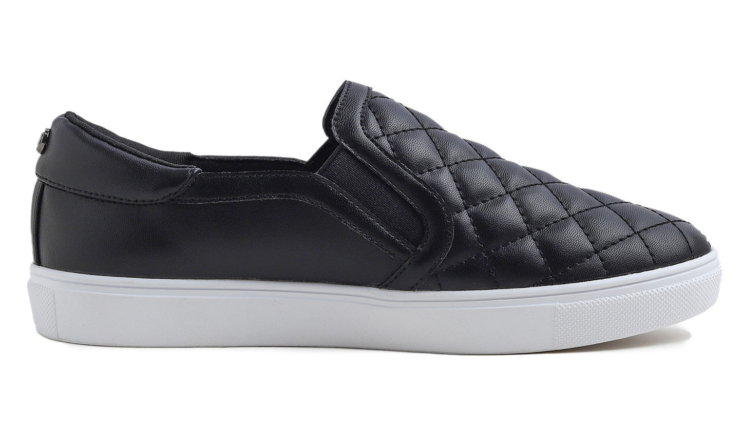 Feversole Women's Casual Slip On Sneaker Comfortable Quilted Loafer Travel Walking Shoes Vegan Leather Quilted