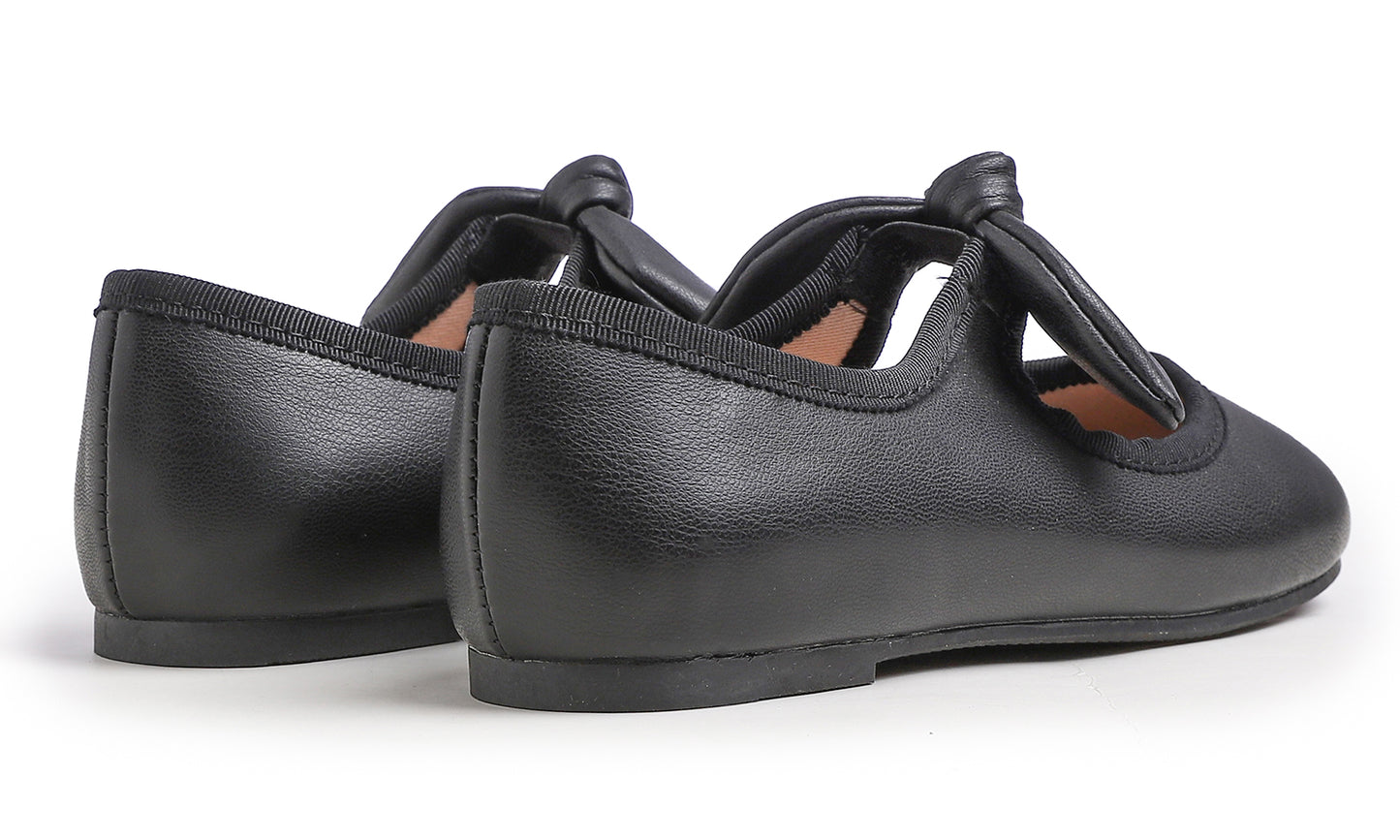 Feversole Girls Cute Dress Mary Jane Shoes Little Kids Casual Buckle Strap Flats Vegan Leather Bow Elastic