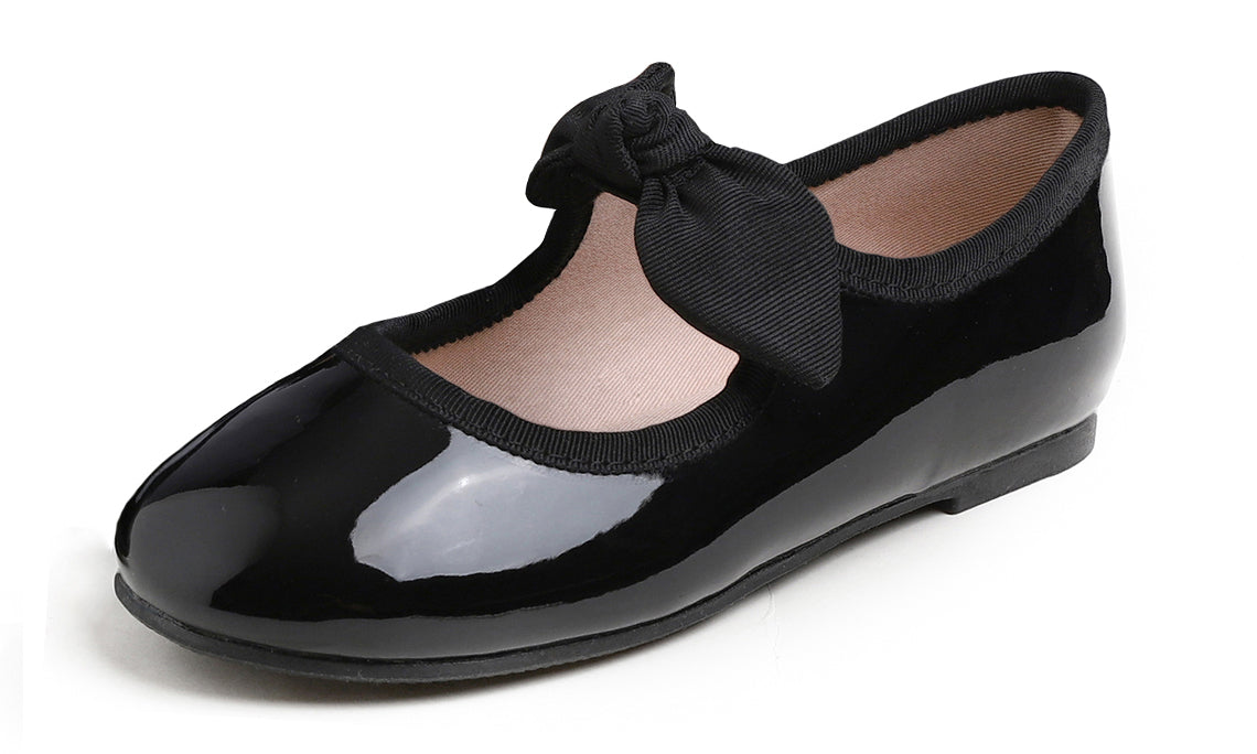 Feversole Girls Cute Dress Mary Jane Shoes Little Kids Casual Buckle Strap Flats Vegan Leather Bow Elastic