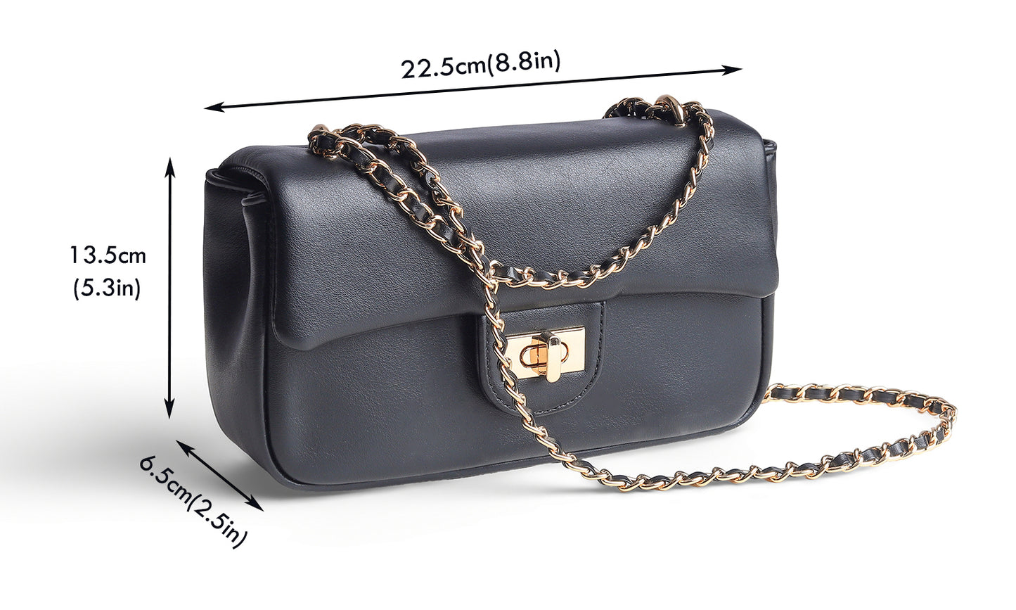 Feversole Crossbody Bag Vegan Leather Women Retro Small Saddle Satchel Shoulder Bag Tote With Long Adjustable Strap