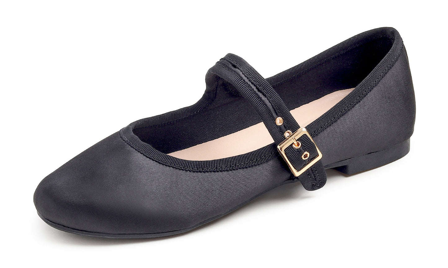 Feversole Women's Soft Cushion Extra Padded Comfort Round Toe Mary Jane Metal Buckle Fashion Ballet Flats Walking Shoes