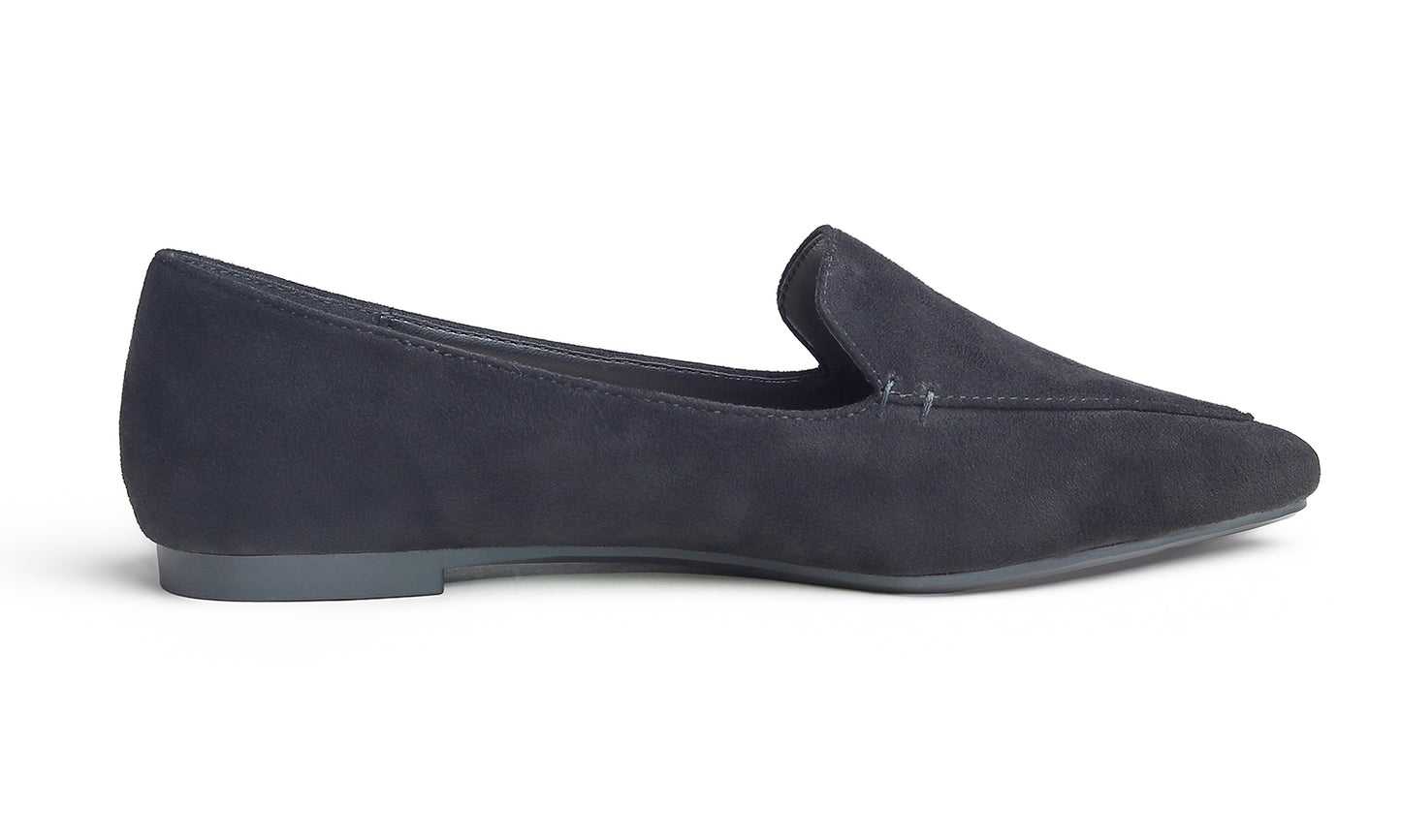Feversole Women's Loafer Flat Pointed Fashion Slip On Comfort Driving Office Shoes Suede