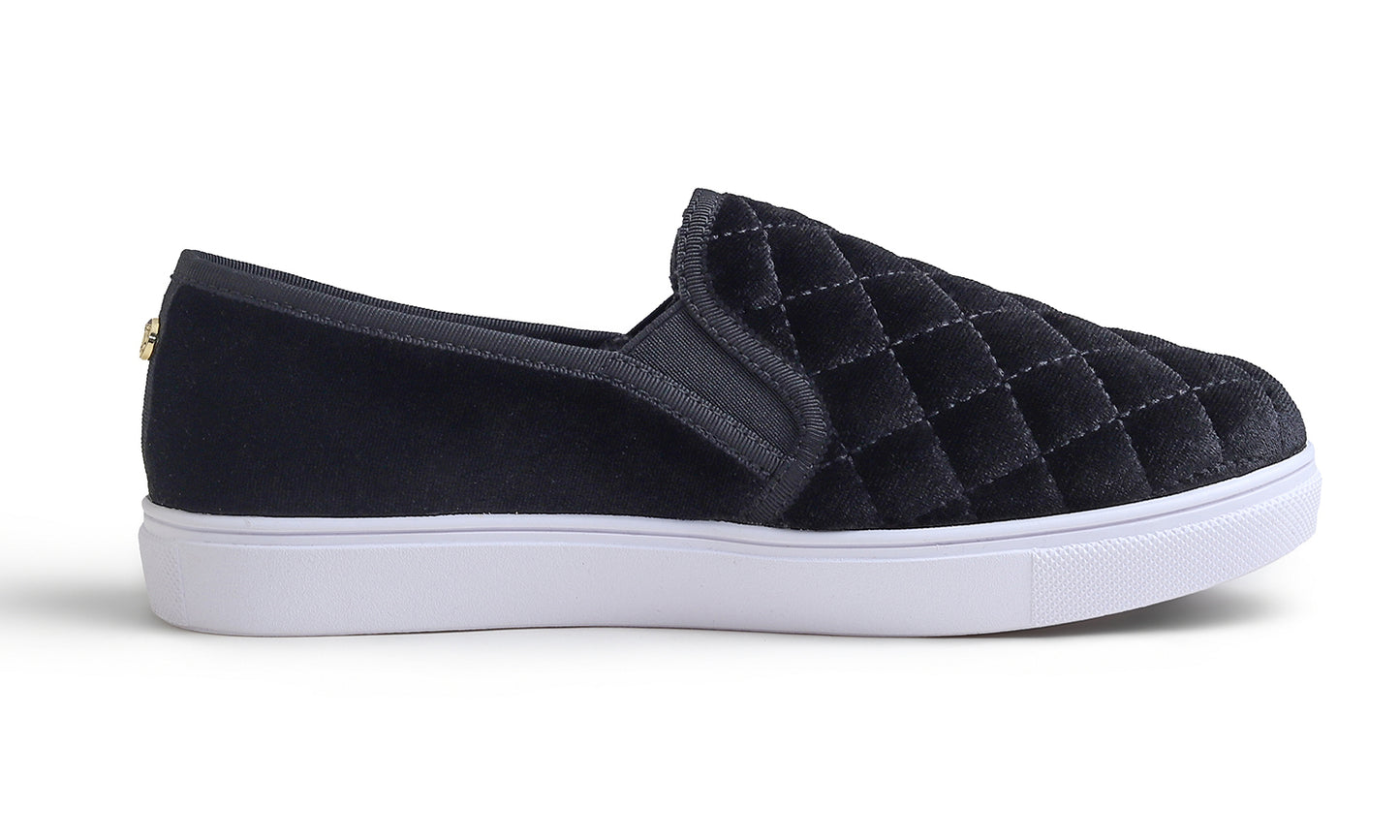 Feversole Women's Casual Slip On Sneaker Comfort Quilted Loafer Flats Velvet Quilted