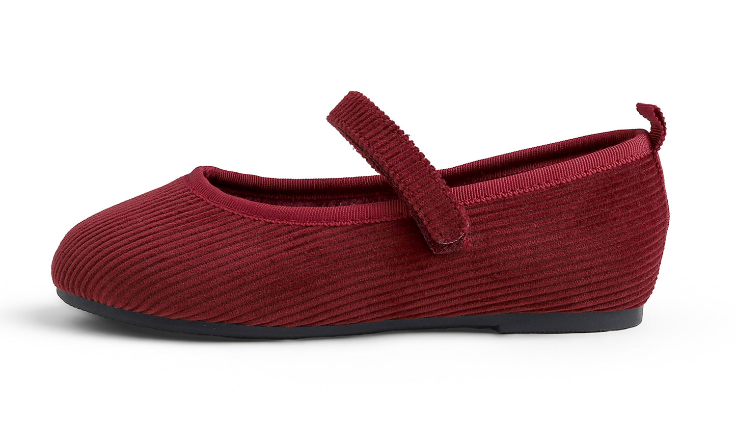 Feversole Girls Cute Dress Mary Jane Shoes Soft Sunday Holiday Ballet Flats Corduroy