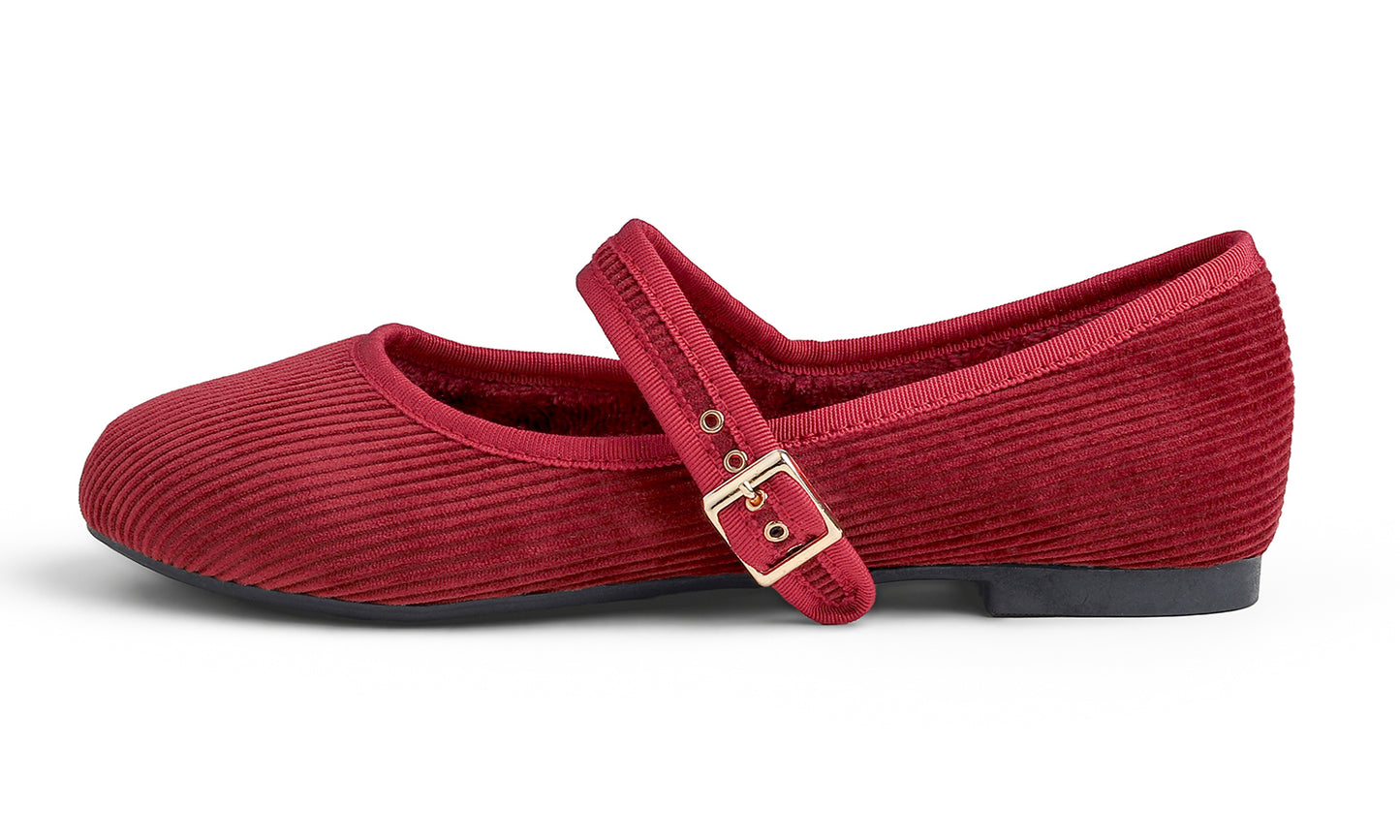Feversole Women's Soft Cushion Extra Padded Comfort Round Toe Mary Jane Breathable Fabric Fashion Ballet Flats Walking Shoes Corduroy
