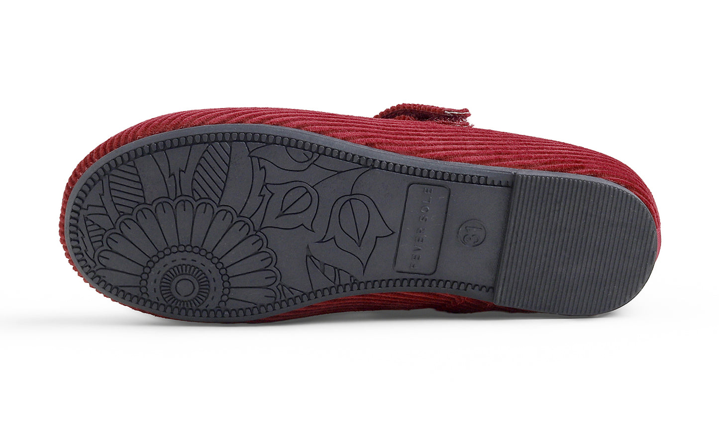 Feversole Girls Cute Dress Mary Jane Shoes Soft Sunday Holiday Ballet Flats Corduroy