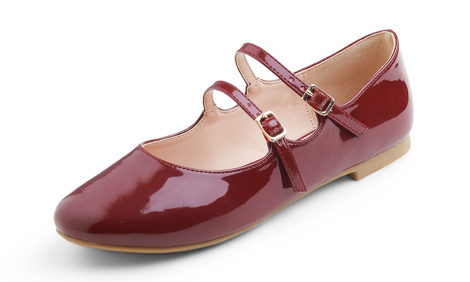 Feversole Mary Jane Flat - Burgundy