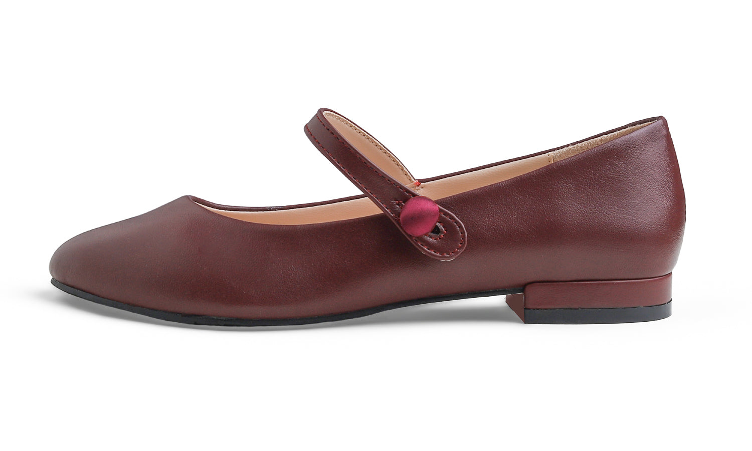 Feversole Mary Jane Flat - Burgundy