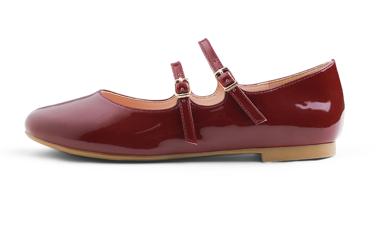 Feversole Mary Jane Flat - Burgundy