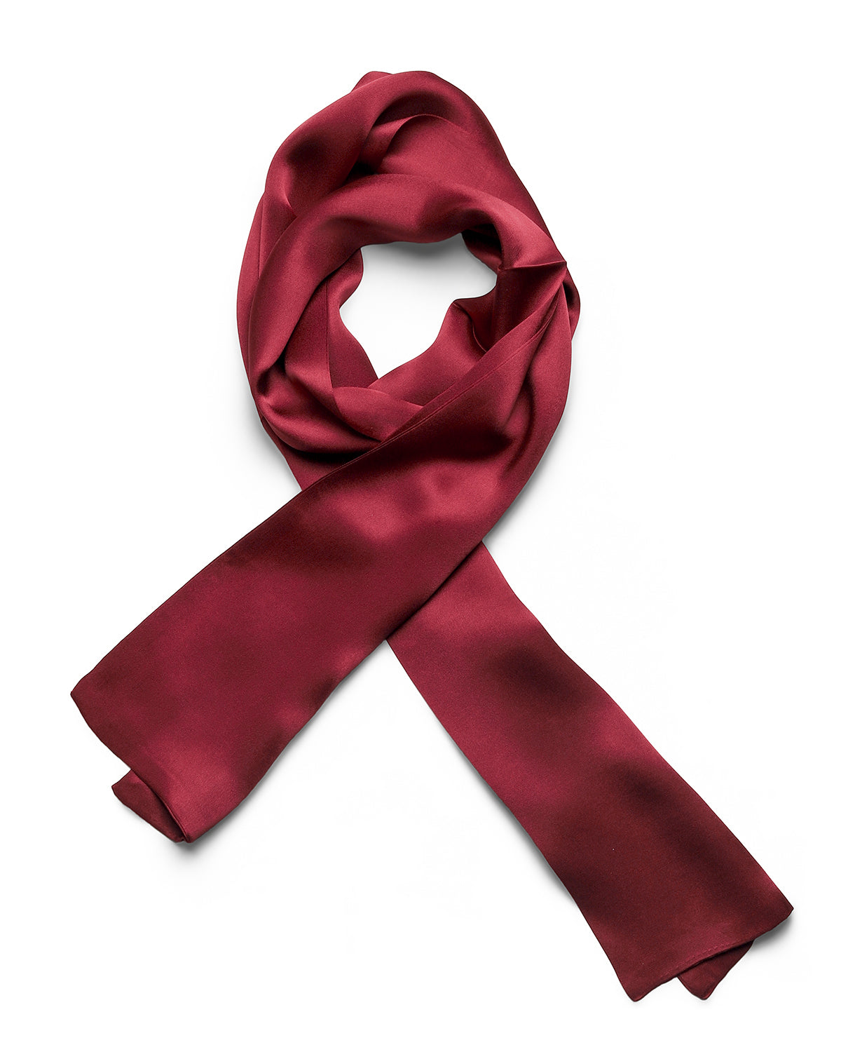 BREEZE NOUTHERLY Women's 100% Pure Mulberry Silk Scarf Double Sided Rectangle Tie Head Neck Waist Strip -17X150 Solid Burgundy