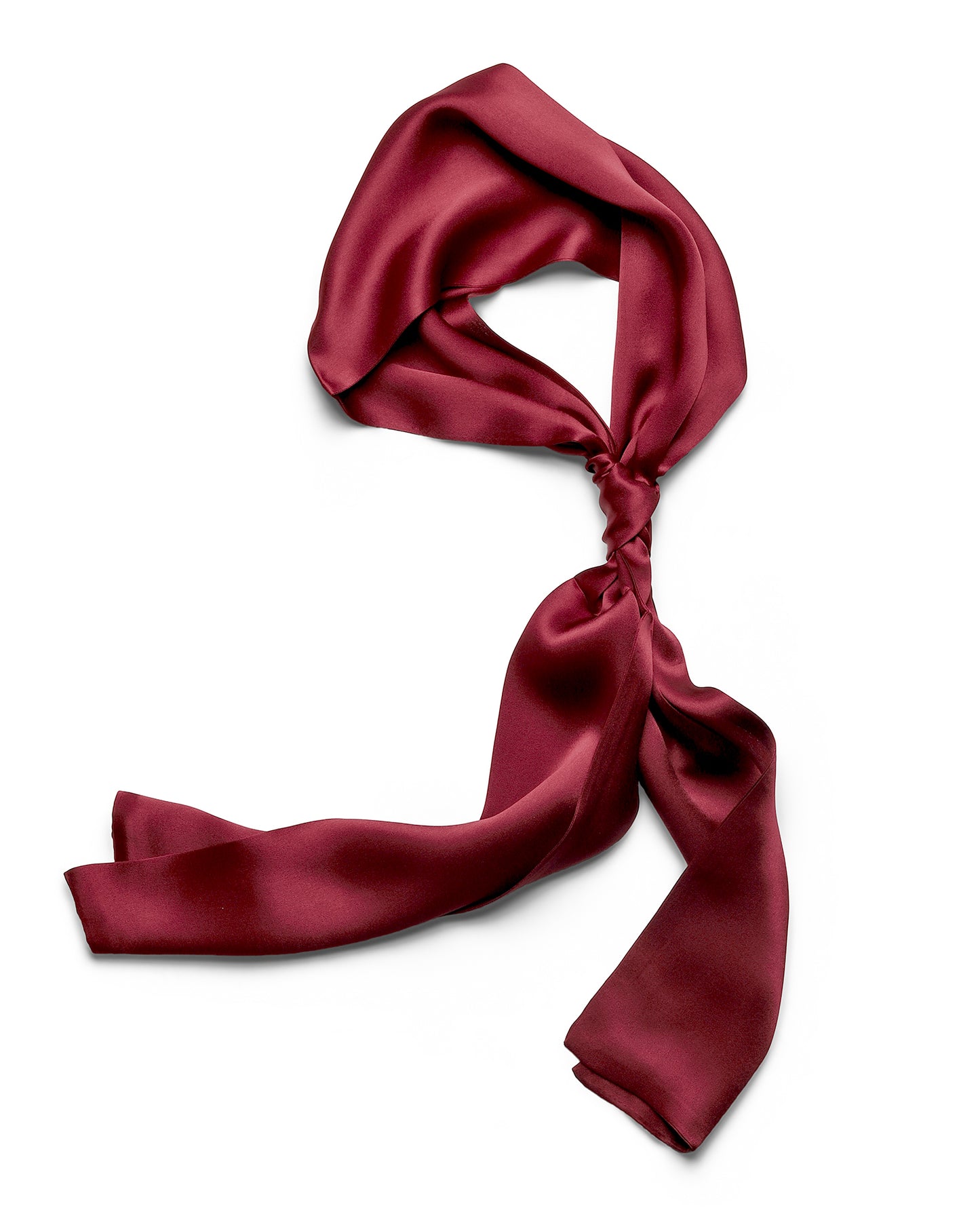 BREEZE NOUTHERLY Women's 100% Pure Mulberry Silk Scarf Double Sided Rectangle Tie Head Neck Waist Strip -17X150 Solid Burgundy
