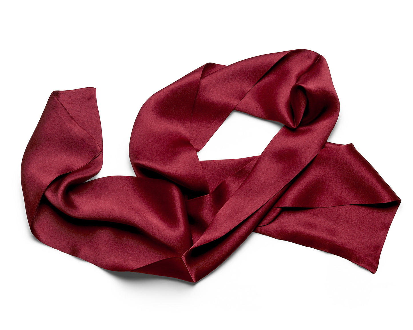 BREEZE NOUTHERLY Women's 100% Pure Mulberry Silk Scarf Double Sided Rectangle Tie Head Neck Waist Strip -17X150 Solid Burgundy