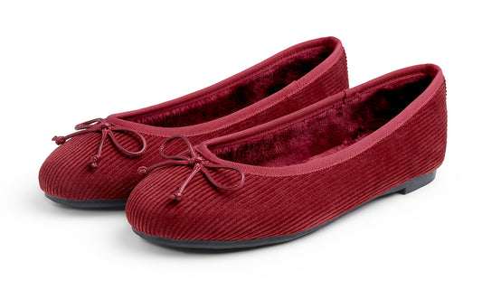 Feversole Women's Ultra Soft Colorful Memory Foam Cushioned Faux Suede Home Ballet Flats Corduroy Bold