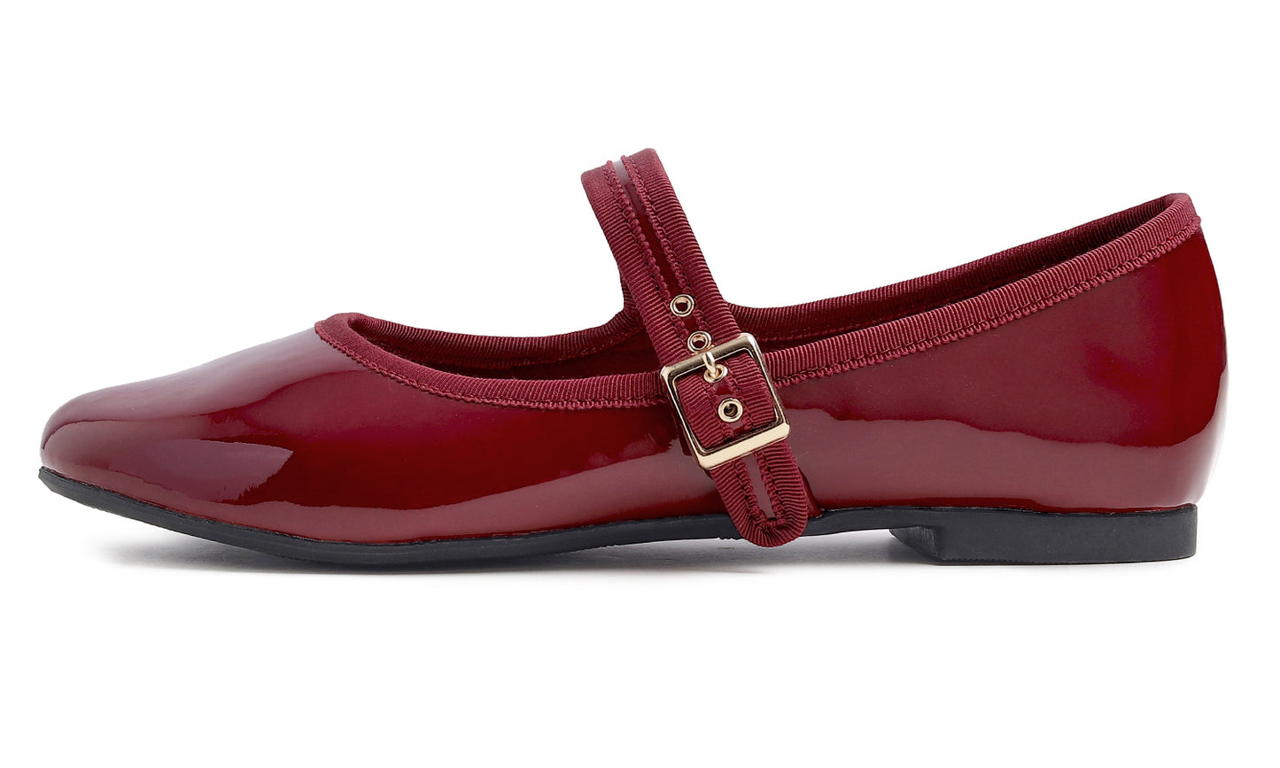 Feversole Women's Soft Cushion Extra Padded Comfort Round Toe Mary Jane Metal Buckle Fashion Ballet Flats Walking Shoes