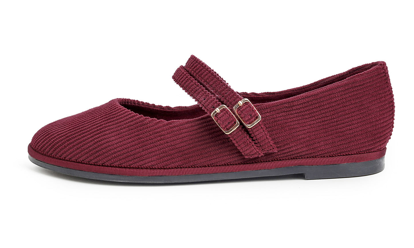 Feversole Women's Soft Classic Mary Jane Memory Foam Cushioned Comfort Round Toe Metal Buckle Flats Walking Shoes