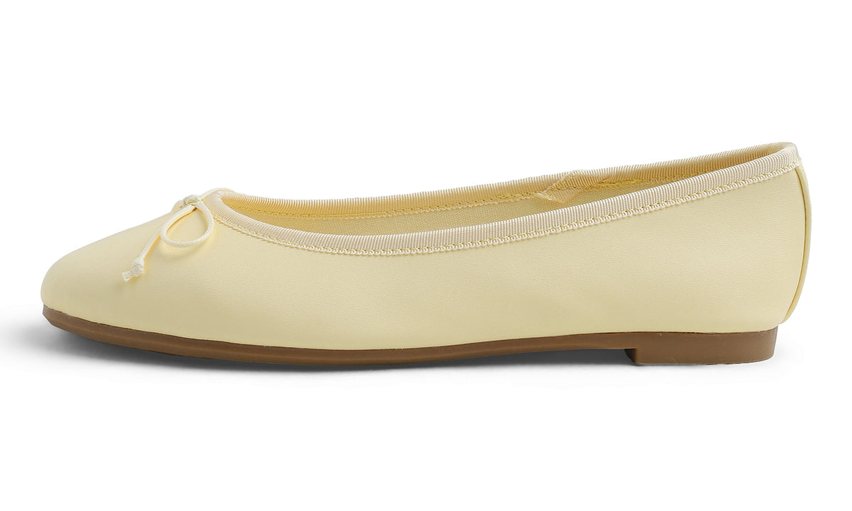 Feversole Women's Bow Tie Fashion Dress Slip On Shoes Round Toe Ballet Flat Vegan Leather