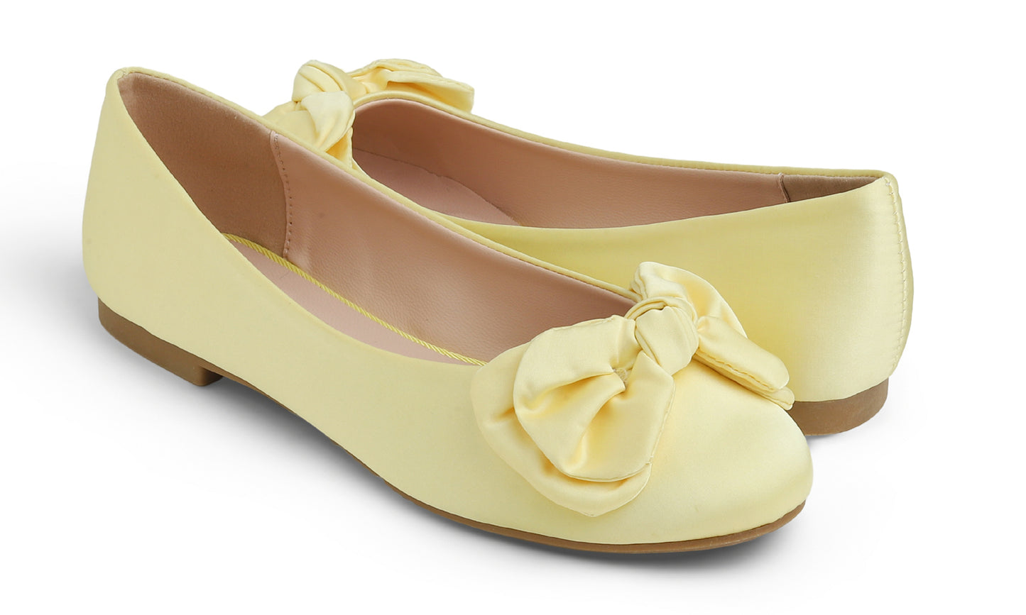 Feversole Women's Round Toe Soft Cute Dress Ballet Flats Satin