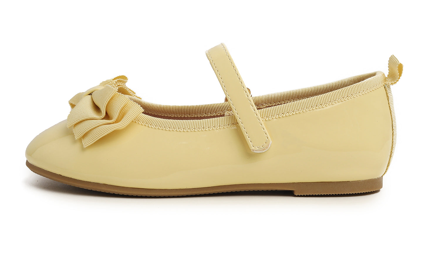 Feversole Girls Cute Dress Mary Jane Shoes Soft Party Holiday Ballet Bow Tie Patent Vegan Leather