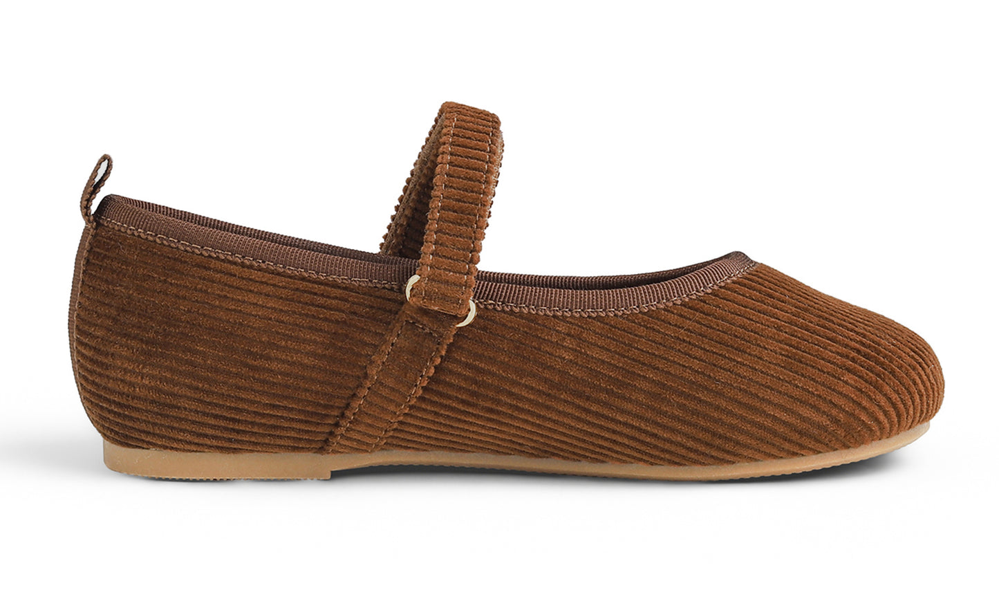 Feversole Girls Cute Dress Mary Jane Shoes Soft Sunday Holiday Ballet Flats Corduroy