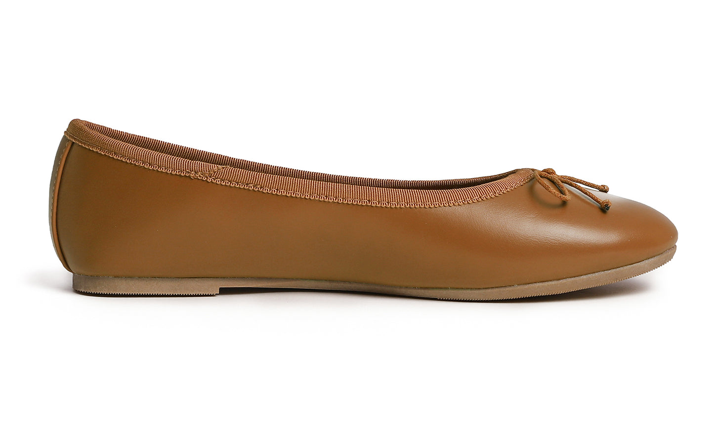 Feversole Women's Bow Tie Fashion Dress Slip On Shoes Round Toe Ballet Flat Vegan Leather