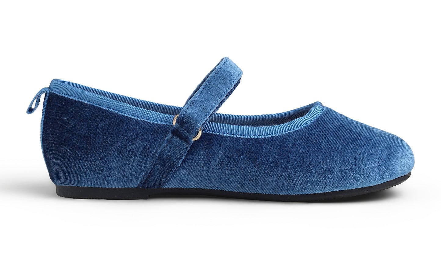 Feversole Girls Cute Dress Mary Jane Shoes Soft Party Holiday Ballet Flats Velvet