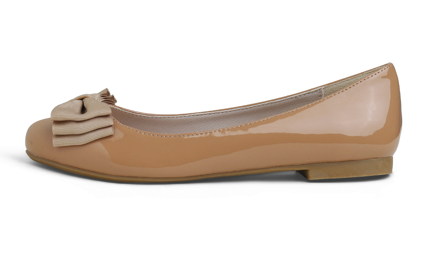 Feversole Women's Round Toe Cute Bow Trim Ballet Flats