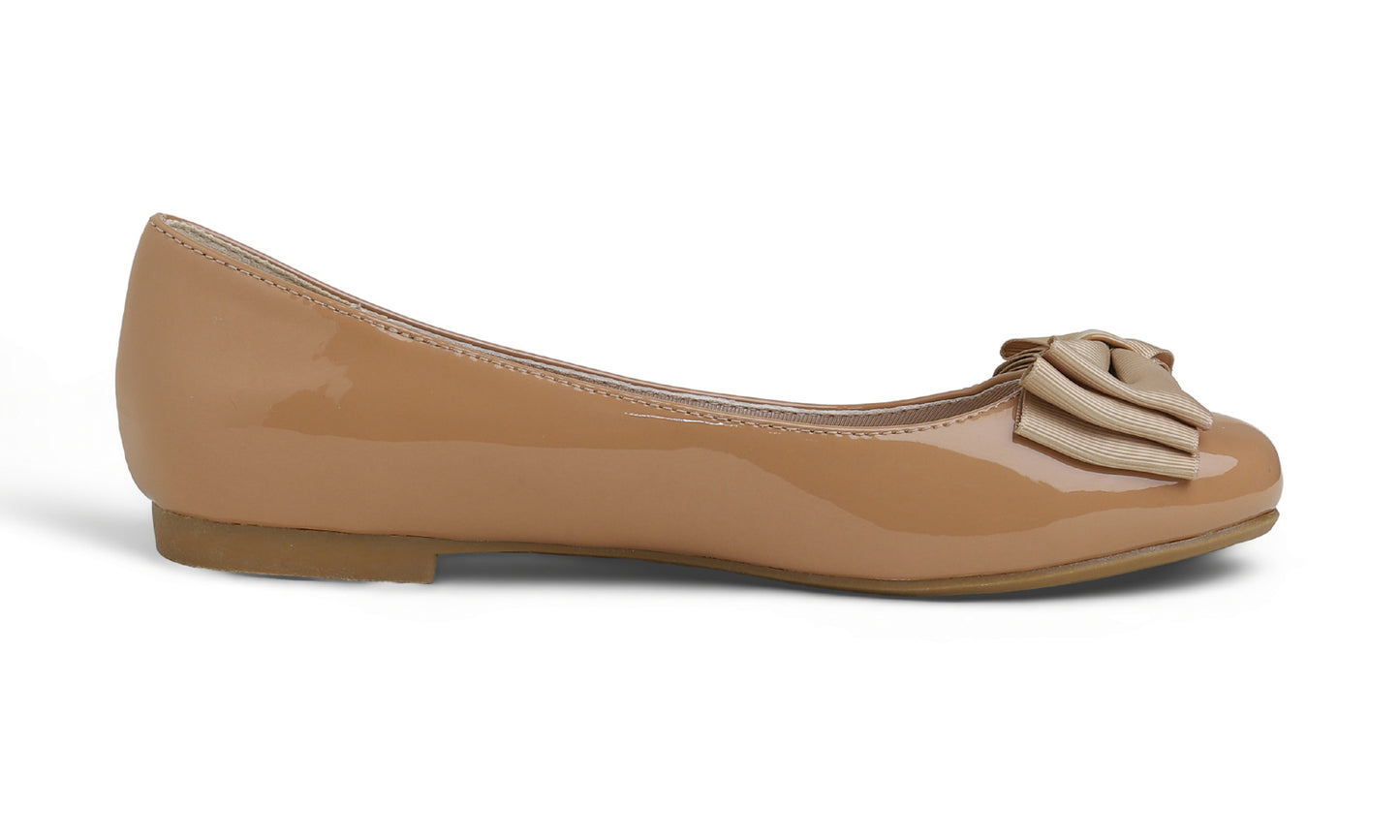 Feversole Women's Round Toe Cute Bow Trim Ballet Flats