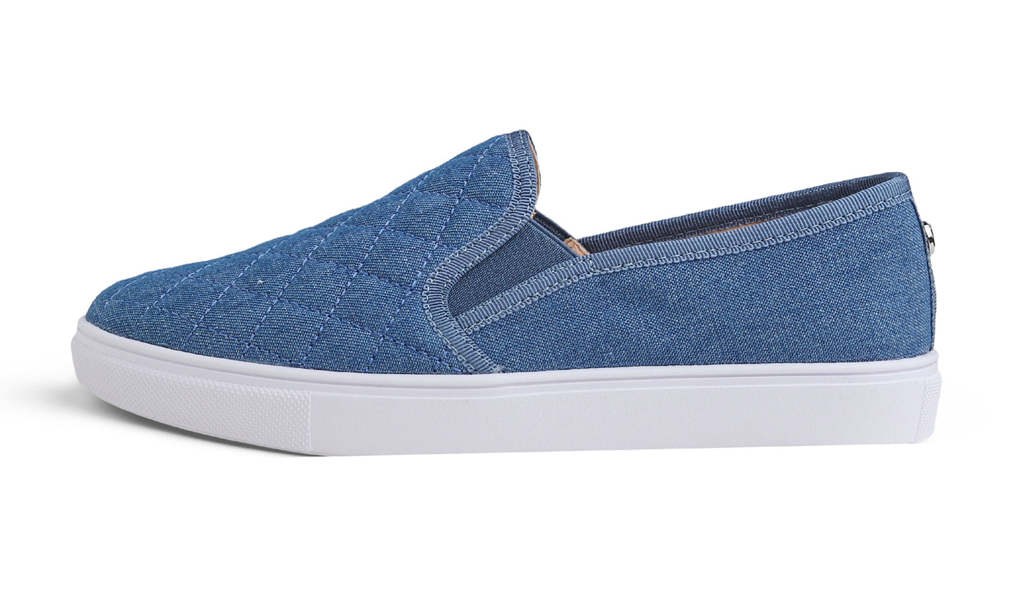 Feversole Women's Casual Slip On Sneaker Comfort Quilted Loafer Flats Metallic Quilted