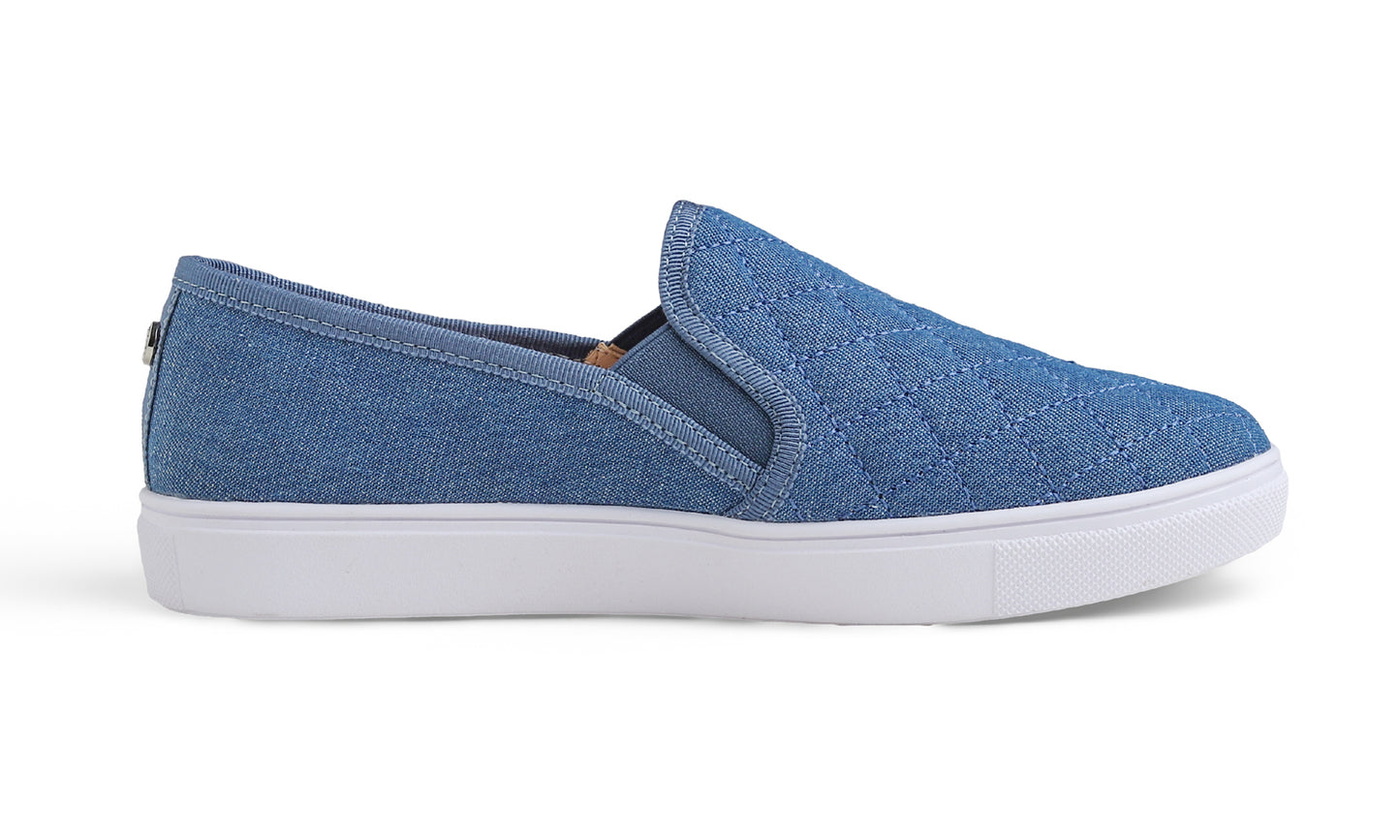 Feversole Women's Casual Slip On Sneaker Comfort Quilted Loafer Flats Metallic Quilted