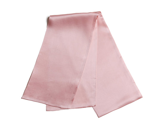 BREEZE NOUTHERLY Women's 100% Pure Mulberry Silk Scarf Double Sided Rectangle Tie Head Neck Waist Strip -17X150 Solid Dirty Pink