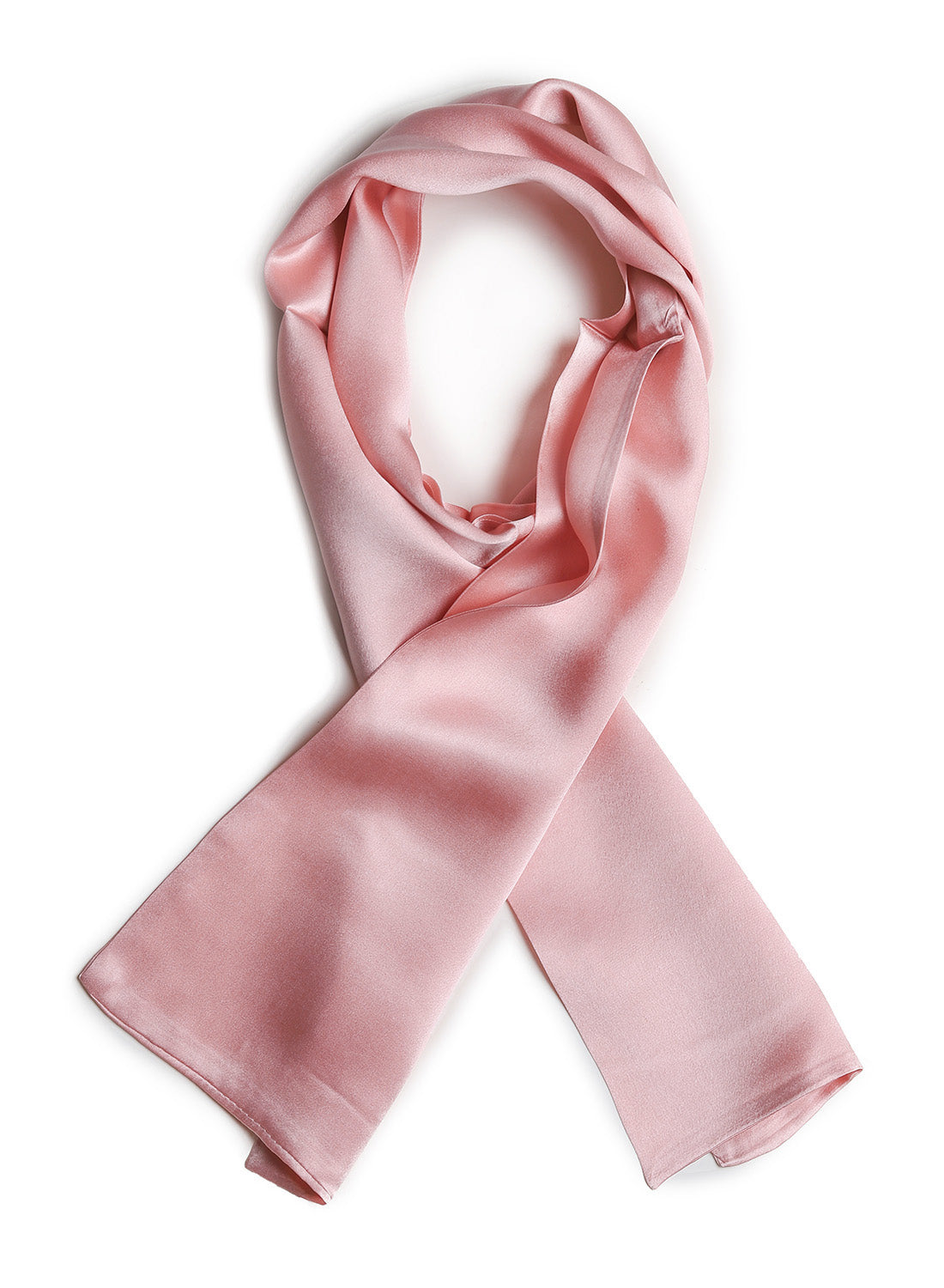 BREEZE NOUTHERLY Women's 100% Pure Mulberry Silk Scarf Double Sided Rectangle Tie Head Neck Waist Strip -17X150 Solid Dirty Pink