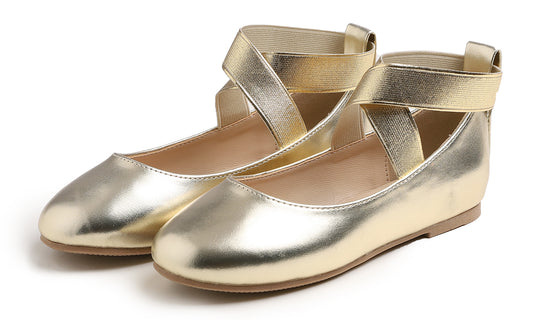 Feversole Girls Cute Dress Mary Jane Shoes Soft Party Holiday Ballet Flats Ankle Strap Vegan Leather