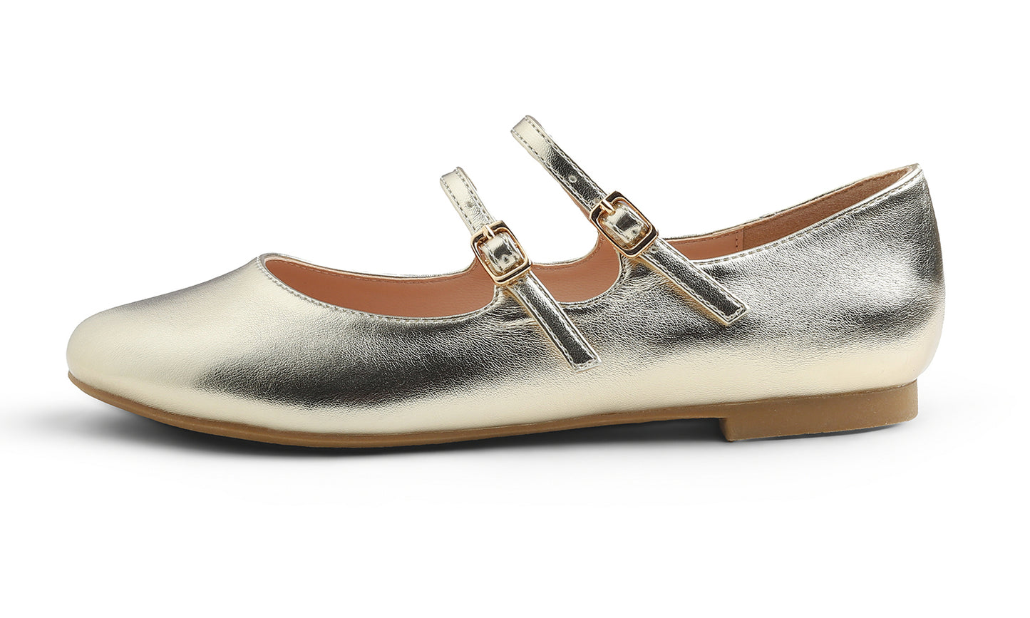 Feversole Slip-On Flat - Gold