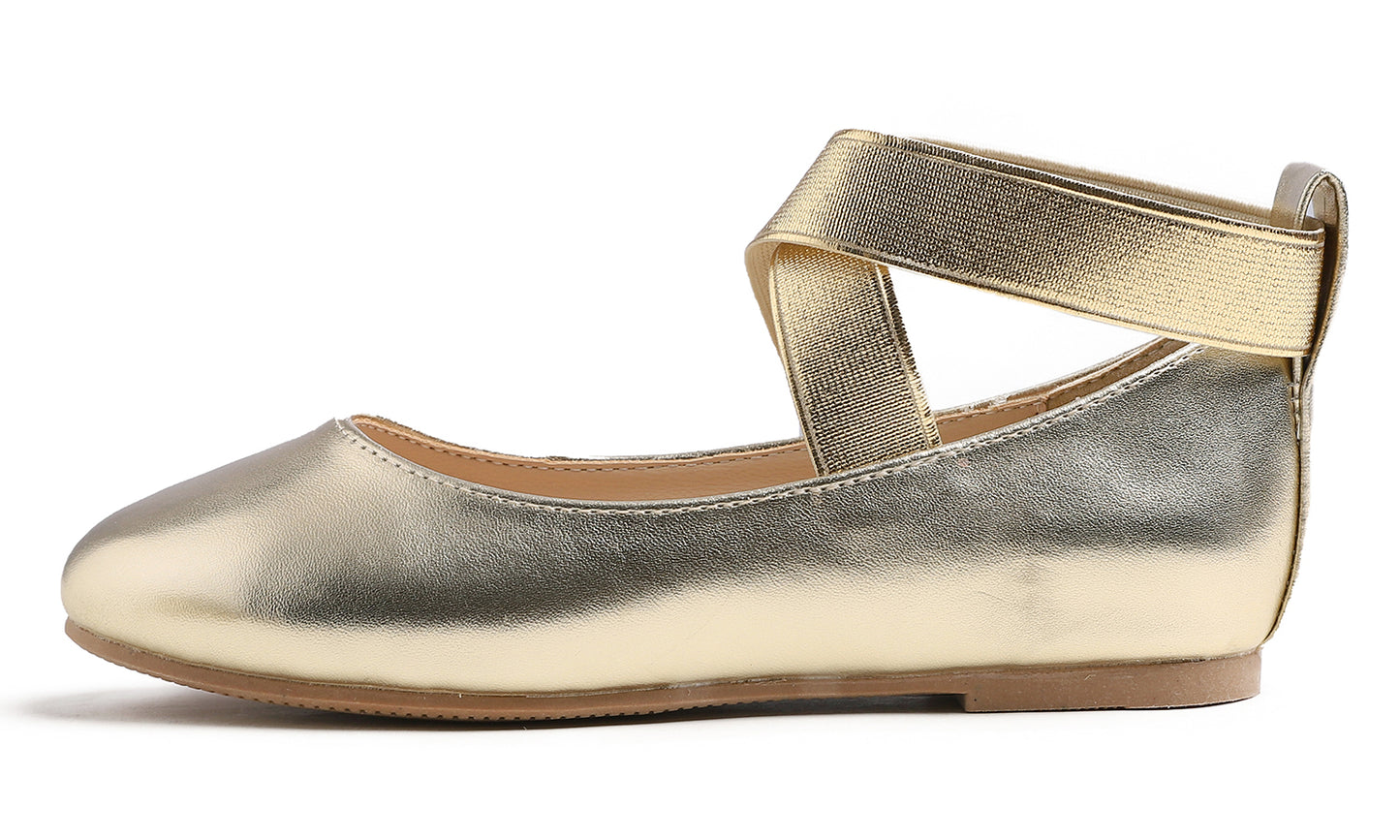 Feversole Girls Cute Dress Mary Jane Shoes Soft Party Holiday Ballet Flats Ankle Strap Vegan Leather