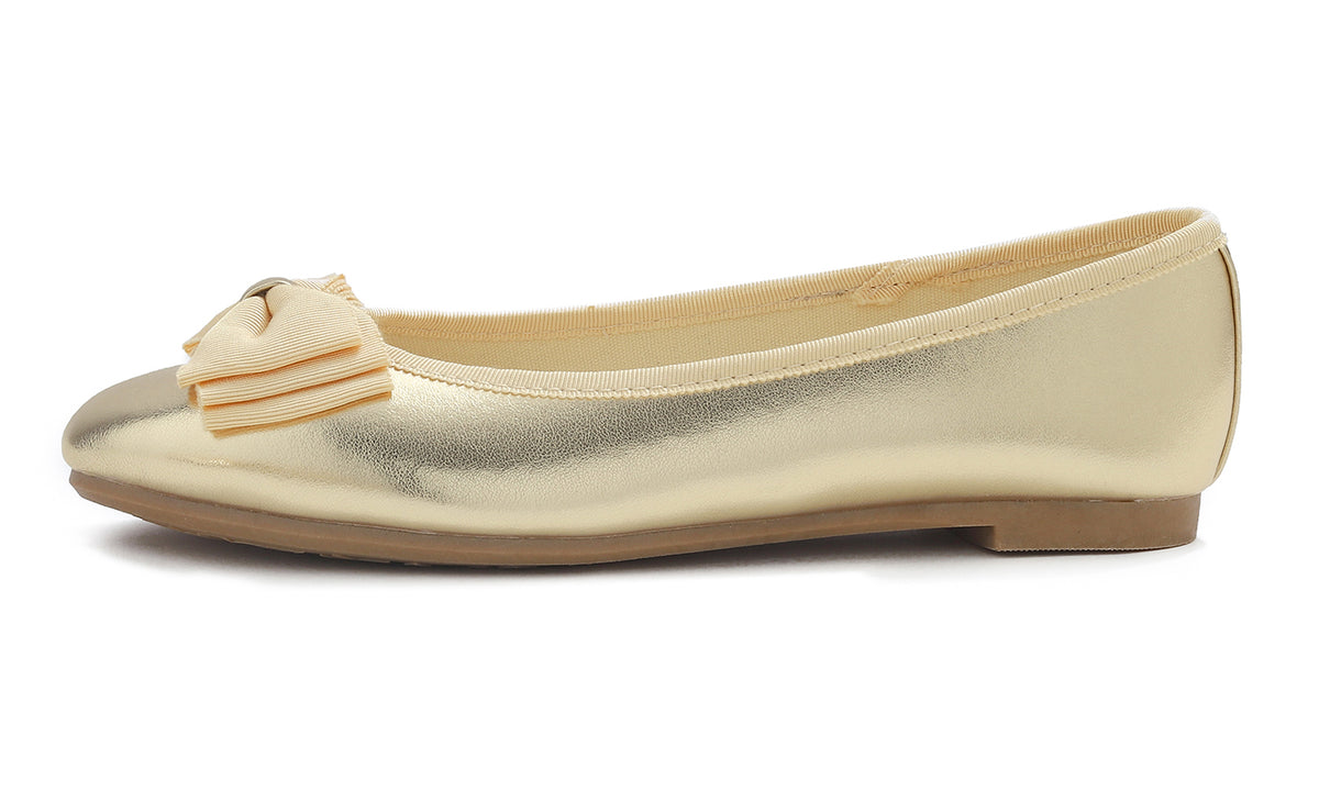 Feversole Women's Round Toe Cute Bow Trim Ballet Flats Dolly Shoes
